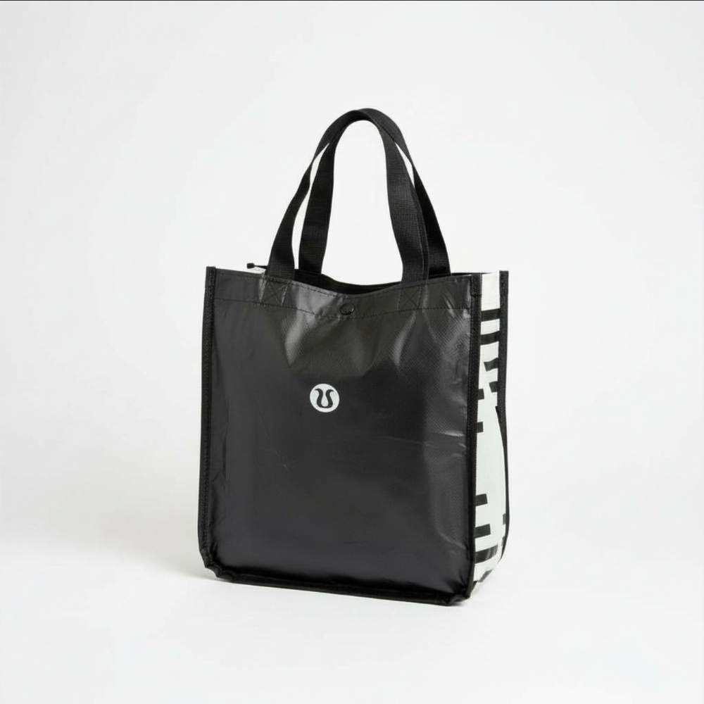 Lululemon Black & White Reusable Shopping Tote